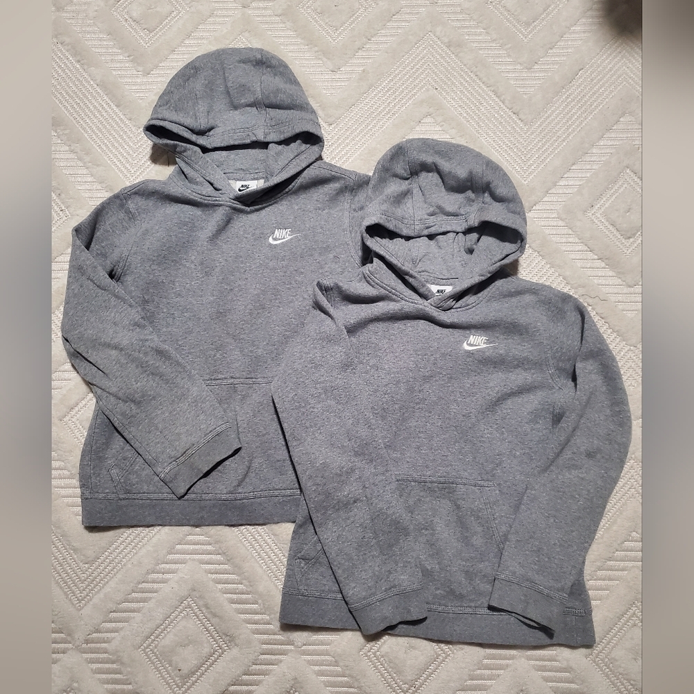 Set of 2 Youth Large Grey Nike Hoodies